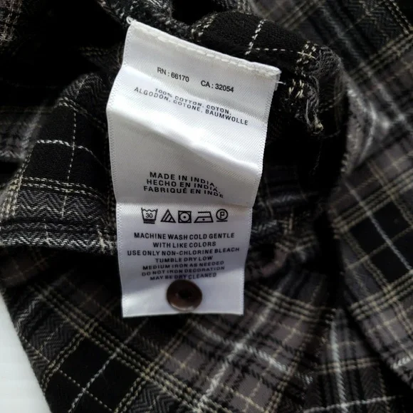 Anthropologie Black White Plaid Beaded Top - Picture 8 of 8